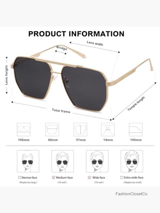 Retro Oversized Square Polarized Metal Sunglasses main image 4